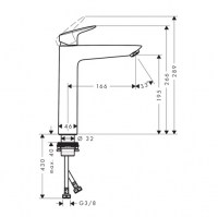 MONOMANDO LAVABO LOGIS 190 HANSGROHE